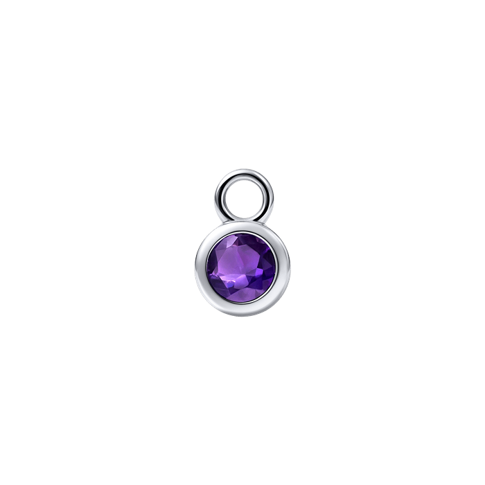 Diamond Charm Earrings Birth Stone S157-DPS0465-FEB