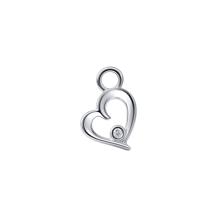 Diamond Charm Earrings Heart S151-DPS0505