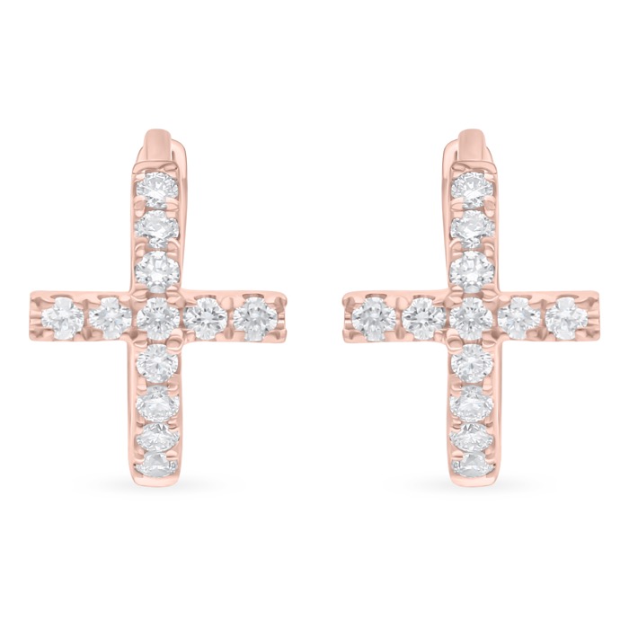 Diamond Ladies Earrings Cross JDE0093