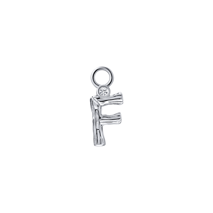 Diamond Charm Earrings Alphabet S148-DPS0470-F