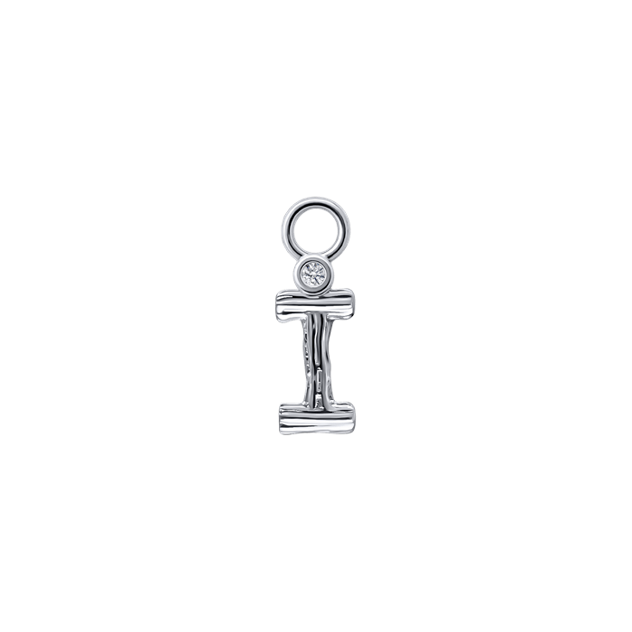 Diamond Charm Earrings Alphabet S148-DPS0470-I
