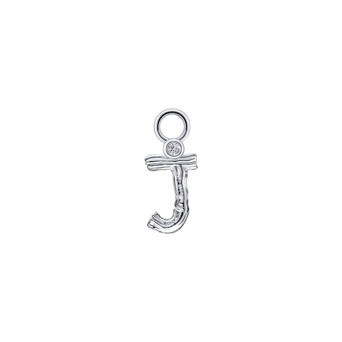 Diamond Charm Earrings Alphabet S148-DPS0470-J Diamond Charm Earrings Alphabet S148-DPS0470-J