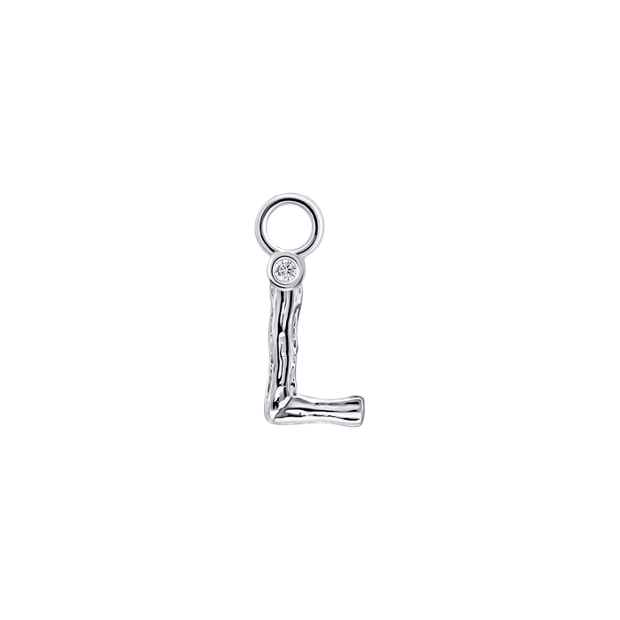 Diamond Charm Earrings Alphabet S148-DPS0470-L Diamond Charm Earrings Alphabet S148-DPS0470-L