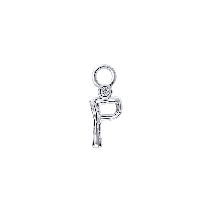Diamond Charm Earrings Alphabet S148-DPS0470-P Diamond Charm Earrings Alphabet S148-DPS0470-P