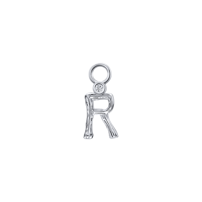 Diamond Charm Earrings Alphabet S148-DPS0470-R