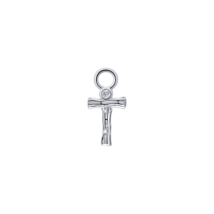 Diamond Charm Earrings Alphabet S148-DPS0470-T Diamond Charm Earrings Alphabet S148-DPS0470-T