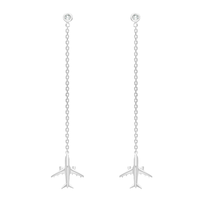 Diamond Ladies Earrings Plane DEF0215