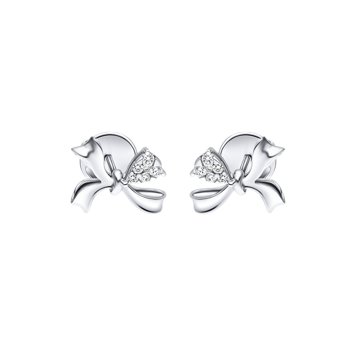 Diamond Ladies Earrings Ribbon DEF0461