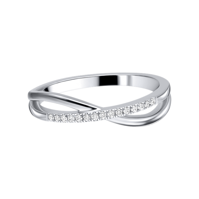 18ct Yellow Gold Filled Simulated Diamond Twist Pave Wedding Ring – Ladies, Solitaire Style