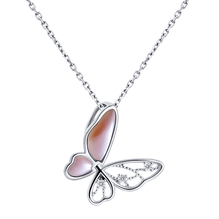 Diamond Pendant Papillon Mother Of Pearl DPF0467