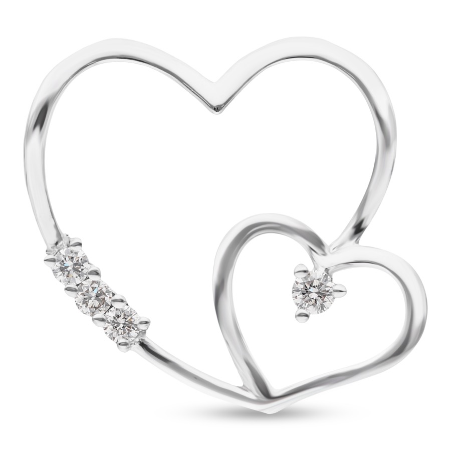 pendant berlian berbentuk hati atau love